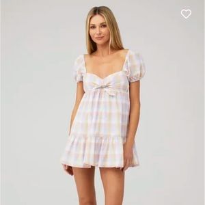 Amanda Uprichard Goldie Dress Picnic Gingham, size large